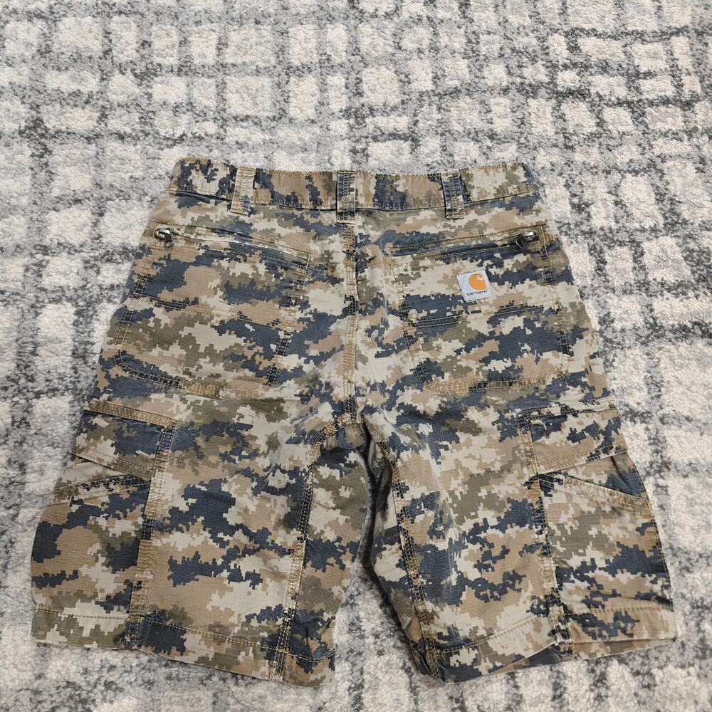 Carhartt Digital Camo Cargo Shorts Mens 32 Relaxed Fit Heavy Duty Ripstop Work